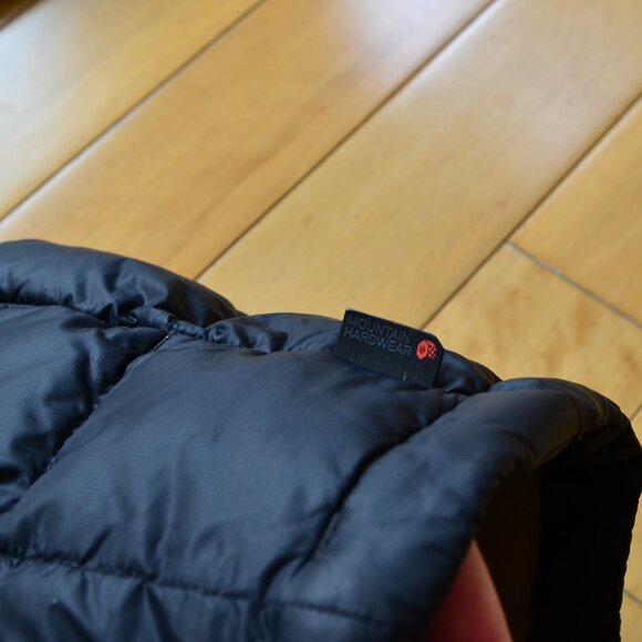 Mountain Hardwear Jacket Mens Large Goose Down Puffer Jacket Black - Picture 11 of 14